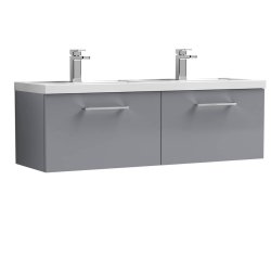 Nuie Arno Grey 1200mm Wall Hung 2 Drawer Vanity Unit (ARN2222F)