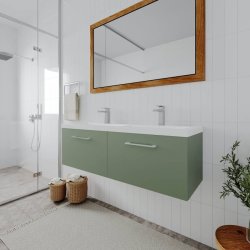 Nuie Arno Green 1200mm Wall Hung 2 Drawer Vanity Unit (ARN822F)