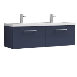 Nuie Arno Blue 1200mm Wall Hung 2 Drawer Vanity Unit