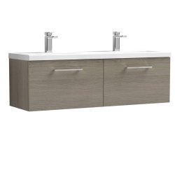 Nuie Arno Oak 1200mm Wall Hung 2 Drawer Vanity Unit