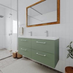 Nuie Arno Green 1200mm Wall Hung 4 Drawer Vanity Unit (ARN824F)