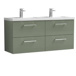 Nuie Arno Green 1200mm Wall Hung 4 Drawer Vanity Unit (ARN824F)