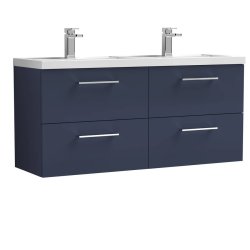 Nuie Arno Blue 1200mm Wall Hung 4 Drawer Vanity Unit