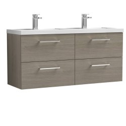 Nuie Arno Oak 1200mm Wall Hung 4 Drawer Vanity Unit (ARN2524F)