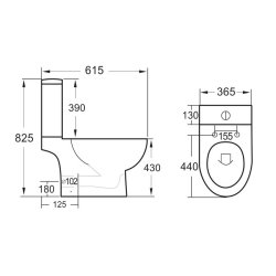 Scudo Belini Rimless Open Back Pan with Cistern