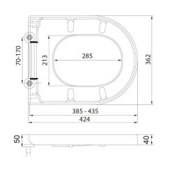 Scudo Spa Short D Shape Soft Closing Toilet Seat