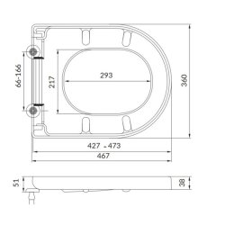 Scudo Spa D Shape Back to Wall Soft Closing Toilet Seat