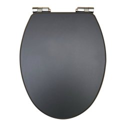 Scudo Matt Grey Wooden Soft Close Toilet Seat