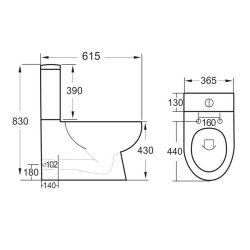 Scudo Belini Rimless Closed Back Pan with Cistern