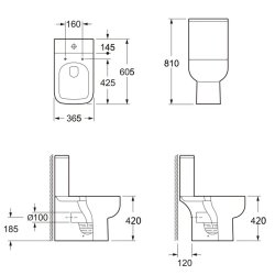 Scudo Choices 600 Open Back Pan with Cistern and Soft Close Seat