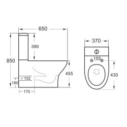 Scudo Deia Rimless Comfort Height Closed Back Pan with Cistern