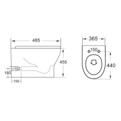 Scudo Deia Rimless Comfort Height Back To Wall Pan