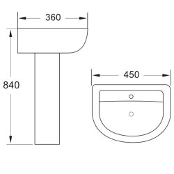 Scudo Deia Belini 450mm Basin and Pedestal