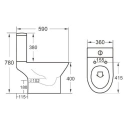 Scudo Middleton Rimless Open Back Pan with Cistern