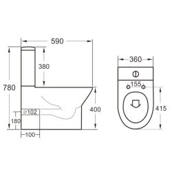 Scudo Middleton Rimless Closed Back Pan with Cistern