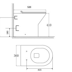 Scudo Middleton Rimless Back To Wall Pan