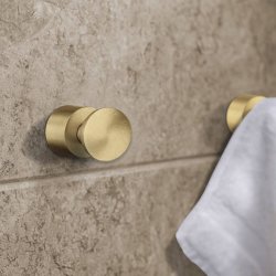 Smedbo Home Brushed Brass Towel Hook Pair