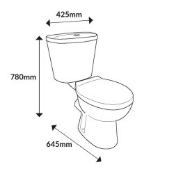 Scudo Pronto Open Back Pan with Cistern and Soft Close Seat