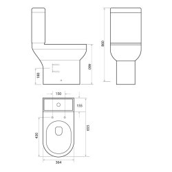 Scudo Spa Comfort Height Open Back Pan with Cistern