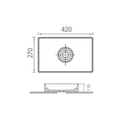 Scudo Stance White 420mm Countertop Basin