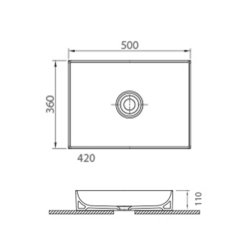 Scudo Stance White 500mm Countertop Basin