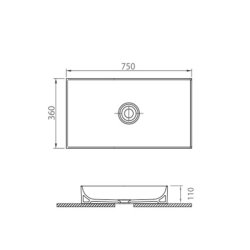 Scudo Stance White 750mm Countertop Basin