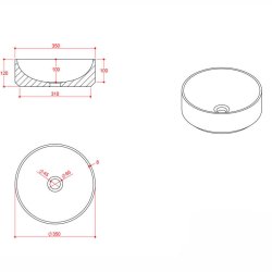 Scudo Sanctuary Arabescato White Round 350mm Marble Basin