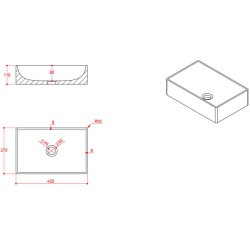 Scudo Sanctuary Venato White Rectangular 350mm Marble Basin