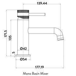 Scudo Core Black Mono Basin Mixer