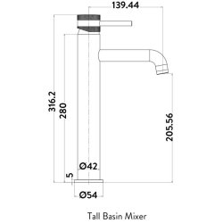 Scudo Core Chrome Tall Mono Basin Mixer