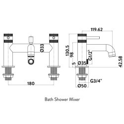 Scudo Core Black Bath Shower Mixer