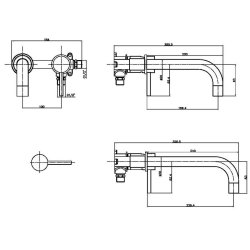 Scudo Core Gunmetal Wall Mounted Basin Mixer