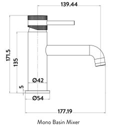 Scudo Core Brass Mono Basin Mixer