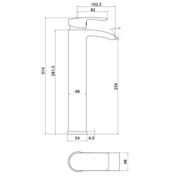 Scudo Belini Chrome Tall Mono Basin Mixer