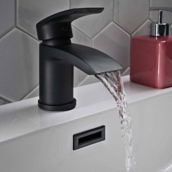 Scudo Belini Black Mono Basin Mixer with Push Waste