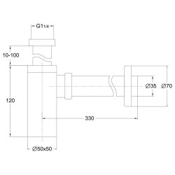 Scudo Black Square Bottle Trap