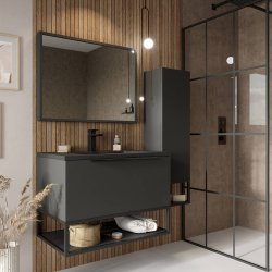 Scudo Ambience 600mm Matt Grey Wall Mounted LED Vanity Unit