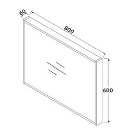 Scudo Ambience 800 x 600mm Matt White Mirror