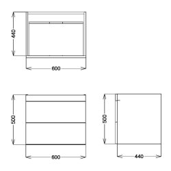 Scudo Aubrey 600mm Dust Grey Vanity Unit and Basin