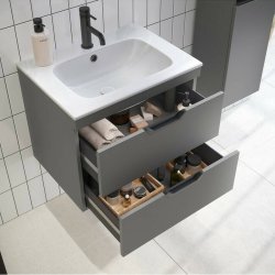 Scudo Aubrey 600mm Dust Grey Vanity Unit and Basin