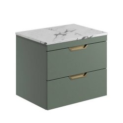 Scudo Aubrey 600mm Reed Green Vanity Unit and Worktop