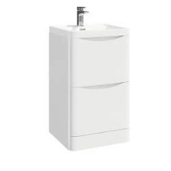 Scudo Bella 500mm Gloss White Floorstanding Vanity Unit and Basin