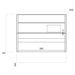 Scudo Bella 600mm Matt Grey Wall Mounted Vanity Unit and Countertop