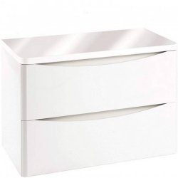 Scudo Bella 900mm Gloss White Wall Mounted Vanity Unit and Countertop