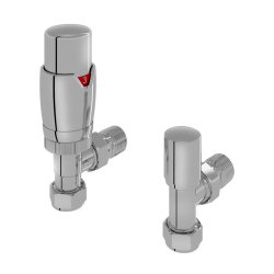 Eastbrook Darlington Chrome Angled Thermostatic Valve with Lockshield