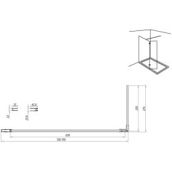 Scudo S8 700mm Chrome Wetroom Panel with Return Panel