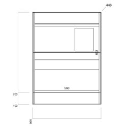 Scudo Bella 600mm Gloss White Floorstanding Vanity Unit and Countertop