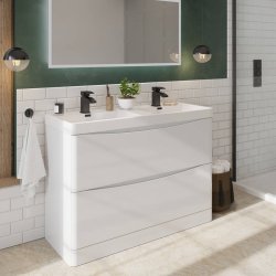 Scudo Bella 1200mm Gloss White Floorstanding Vanity Unit and Basin