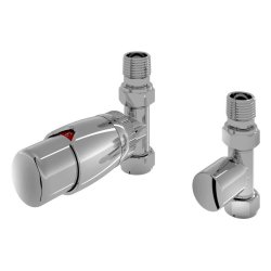 Eastbrook Darlington Chrome Straight Thermostatic Valve with Lockshield