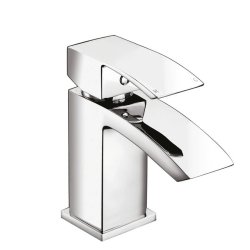 Scudo Descent Chrome Mini Mono Basin Mixer with Push Waste